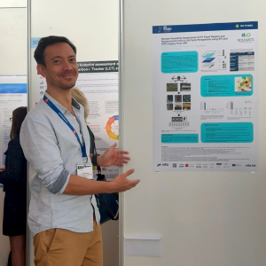 Christoph Weibel presenting the SolMate poster “Remote Feasibility Assessment of PV Panel Repairs and Replacements from a Life Cycle Perspective Using IRT and HDR Imagery from UAV”
